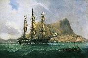 Henry J. Morgan HMS 'Marlborough' France oil painting artist